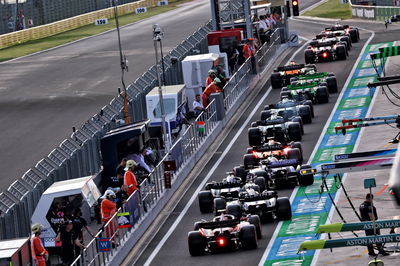 Pierre Gasly (FRA) Alpine F1 Team A524 and Esteban Ocon (FRA) Alpine F1 Team A524 in the queue in the pits. Formula 1