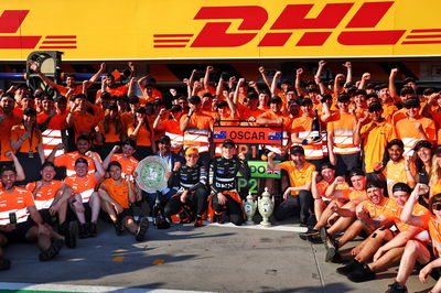 McLaren celebrate a 1-2 finish for race winner Oscar Piastri (AUS) McLaren and second placed Lando Norris (GBR) McLaren.