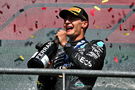 Race winner George Russell (GBR) Mercedes AMG F1 celebrates on the podium. Formula 1 World Championship, Rd 14, Belgian