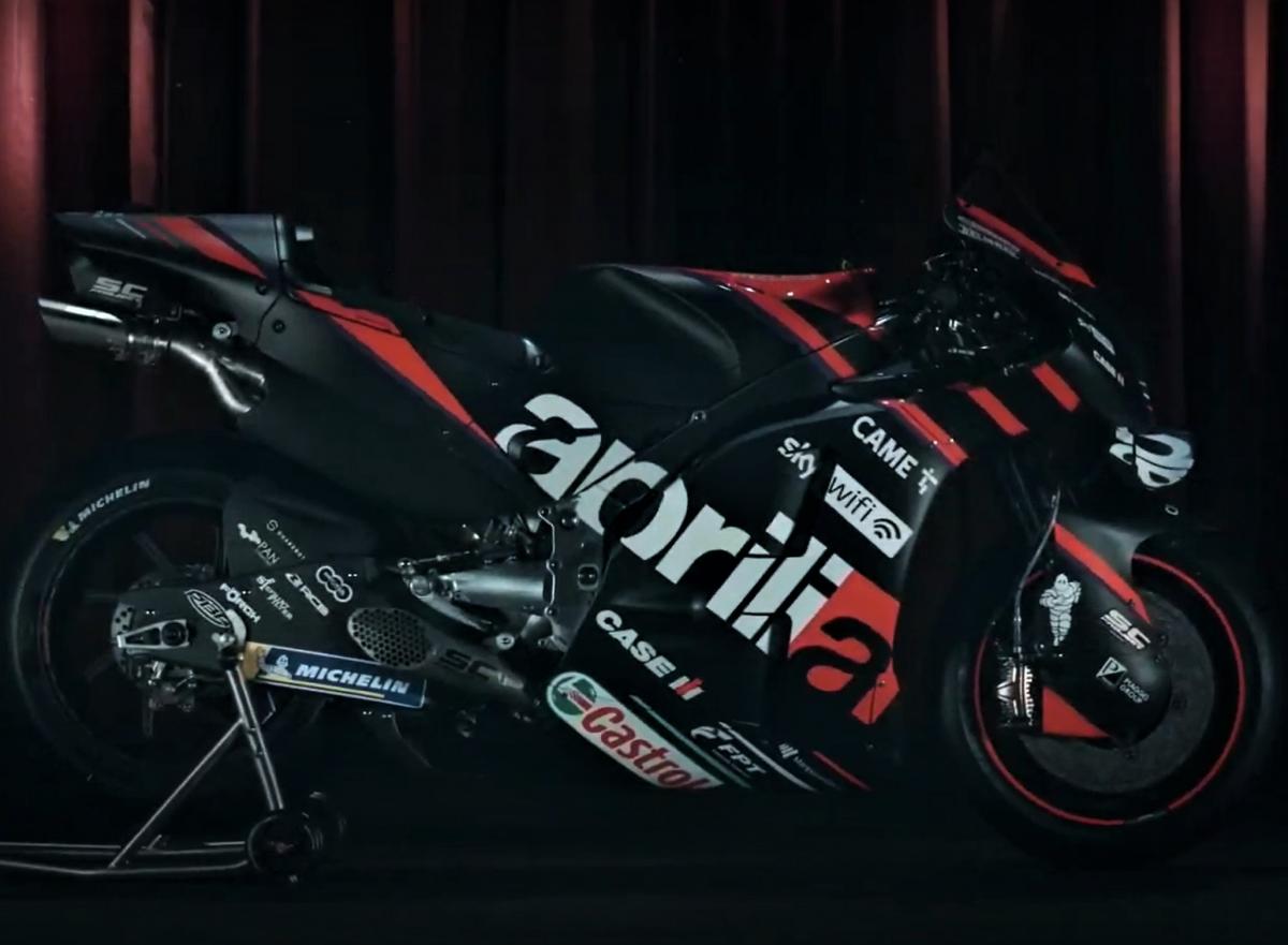Aprilia revela oficialmente layout de moto para temporada 2022 da