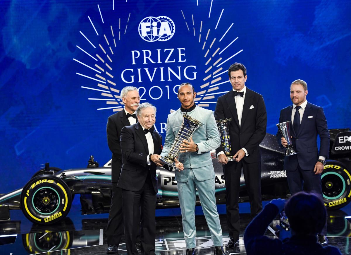 GALLERY: Max Verstappen receives F1 trophy as Lewis Hamilton skips awards 