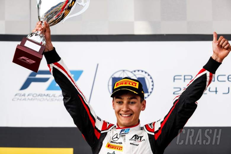 Mercedes F1 junior Russell victorious in wet-dry F2 feature race
