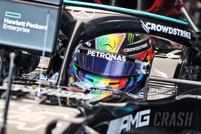 Hamilton wears rainbow-coloured F1 helmet for Qatar GP