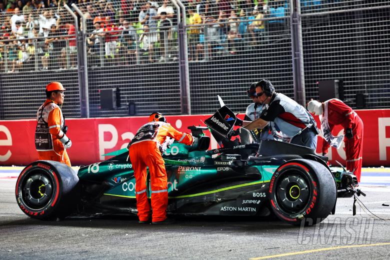 F1 Singapore GP qualifying red-flagged after massive Stroll crash 