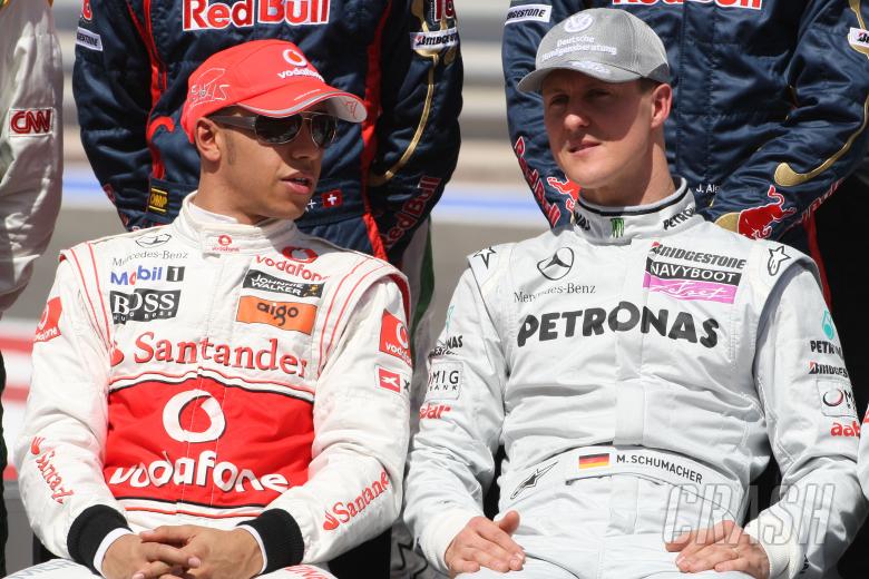 The time a 16-year-old Lewis Hamilton raced a peak Michael Schumacher