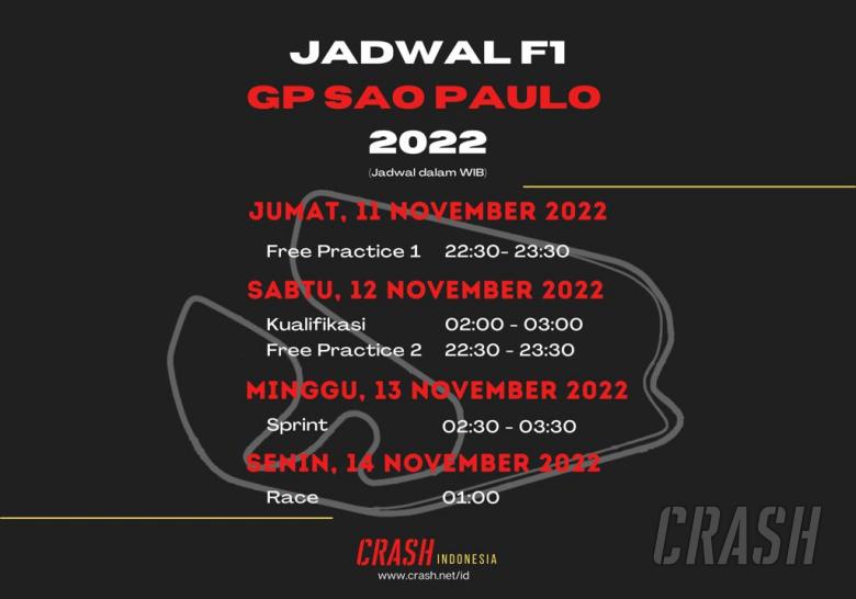 Schedule Sao Paulo Grand Prix (in Indonesian Time)