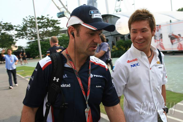 24.09.2011- Rubens Barrichello (BRA), Williams FW33 and Kamui Kobayashi (JAP), Sauber F1 Team C30