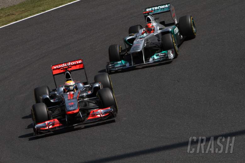 08.10.2011- Saturday Practice, Lewis Hamilton (GBR), McLaren Mercedes, MP4-26 and Michael Schumache