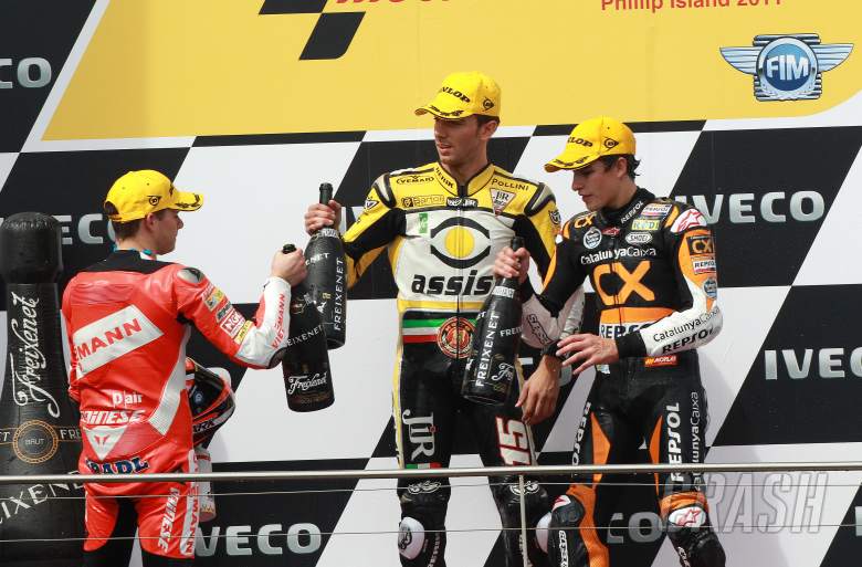 Bradl, De Angelis, Marquez, Moto2 race, Australian MotoGP 2011