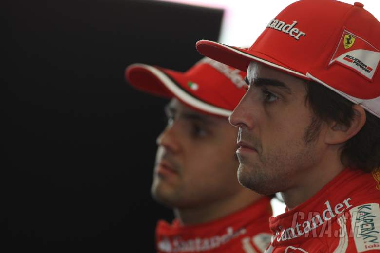 12.04.2012 Fernando Alonso (ESP) Scuderia Ferrari F2012 and Felipe Massa (BRA) Scuderia Ferrari F201