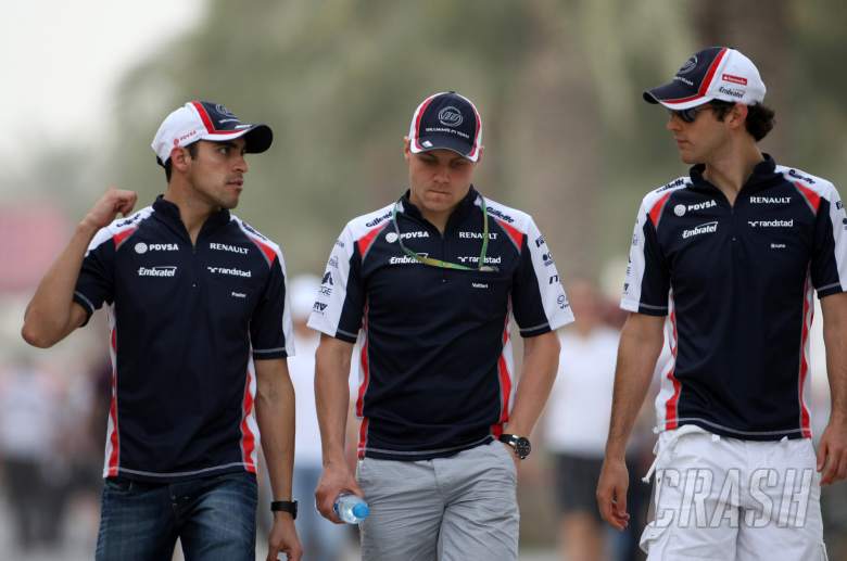 20.04.2012- Pastor Maldonado (VEN) Williams F1 Team FW34, Valtteri Bottas (FIN) and Bruno Senna (BRA