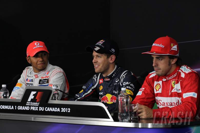 09.06.2012- Qualifying, Press conference, Lewis Hamilton (GBR) McLaren Mercedes MP4-27, Sebastian Ve