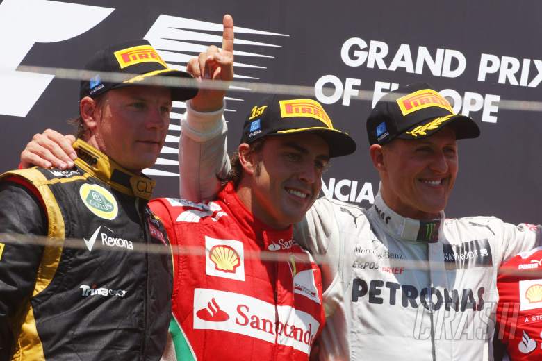 24.06.2012- Race, Fernando Alonso (ESP) Scuderia Ferrari F2012 race winner, 2nd position Kimi Raikko
