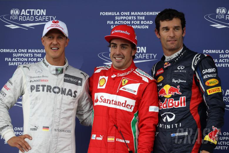 07.07.2012- Qualifying, Fernando Alonso (ESP) Scuderia Ferrari F2012 pole position, 2nd position Mar
