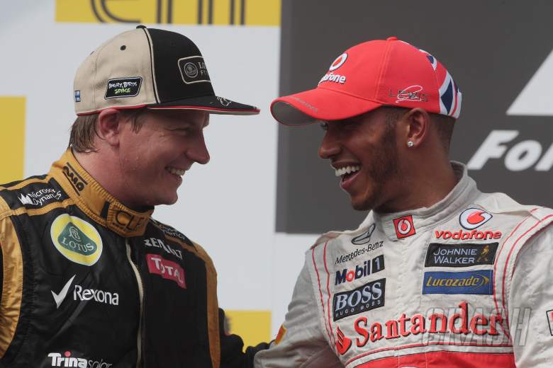 29.07.2012- Race, 2nd position Kimi Raikkonen (FIN) Lotus F1 Team E20 and Lewis Hamilton (GBR) McLar