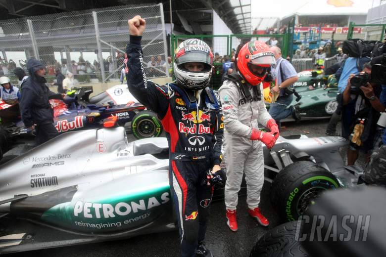 25.11.2012- Race, Sebastian Vettel (GER) Red Bull Racing RB8, world champion 2012 with Michael Schum