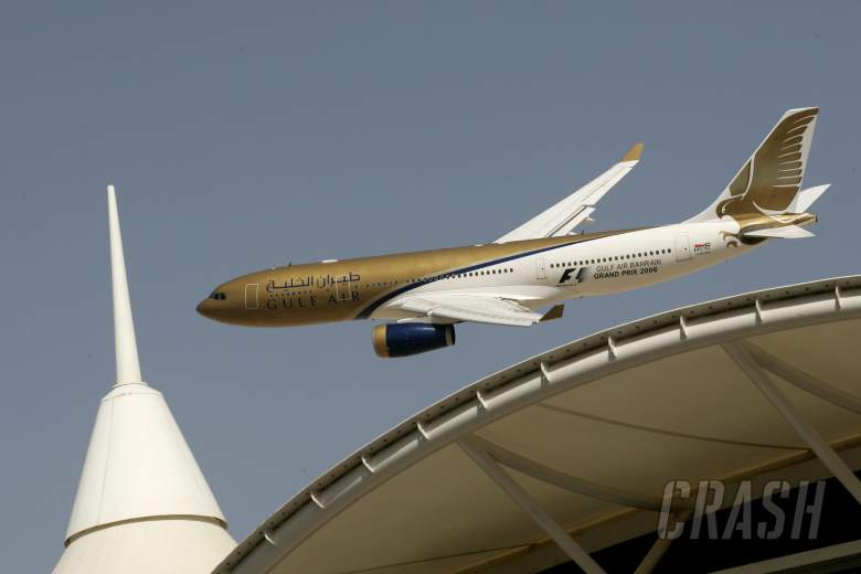 Gulf Air fly past at the Bahrain Grand Prix