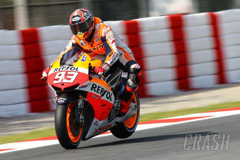 Marquez braking, Catalunya MotoGP 2013
