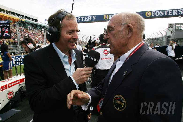 Martin Brundle (GBR) ITV F1 Commentator with Sir Stirling Moss (GBR) Australian Formula One Grand Pr