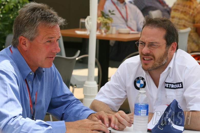 29.06.2006 Indianapolis, USA, Craig Pollock (GBR, Manager of Jacques Villeneuve) with Jacques Villen