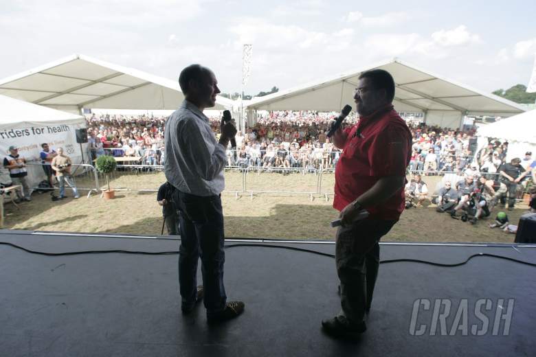 Eurosport commentators Toby Moody and Julian Ryder, Day Of Champions Auction, Donington MotoGP, 2006