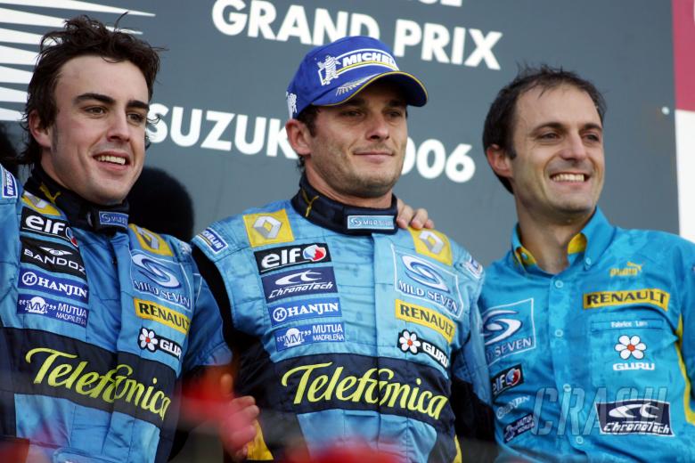 08.10.2006 Suzuka, Japan, Fernando Alonso (ESP), Giancarlo Fisichella (ITA) and Frederic Lom (FRA), 