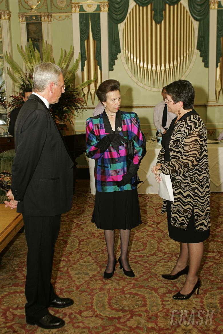 HRH Princess Anne, Andrea Coleman and Barry Coleman, Riders For Health dinner London 21 July 2004