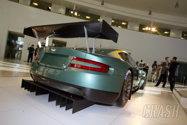Rear view of the Aston Martin Racing DBR9 at the car`s official launch.