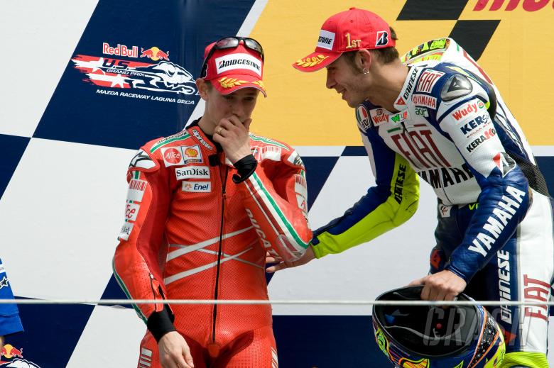 Stoner and Rossi, US MotoGP 2008