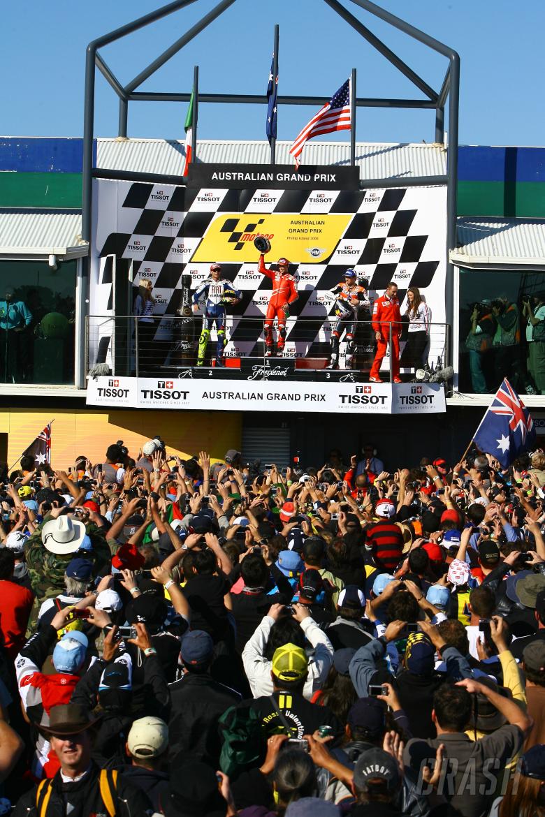 Stoner, Rossi, Hayden, Australian MotoGP 2008
