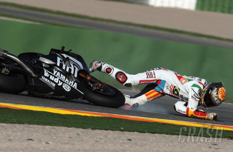 Lorenzo crash, Valencia MotoGP Tests 2008