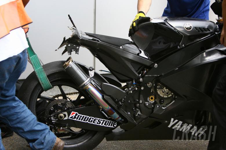 Toselands crashed bike, Sepang MotoGP Test 2008