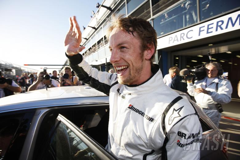 Jenson Button (GBR) Brawn BGP001 Celebrates Pole Position, Australian F1 Grand Prix, Albert Park, Me