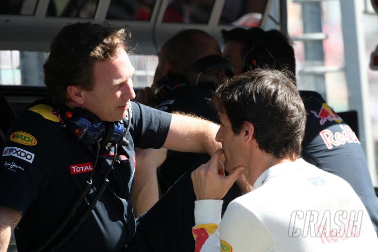 Christian Horner, Team Principal, Red Bull Racing &amp; Mark Webber (AUS) Red Bull Racing RB 6