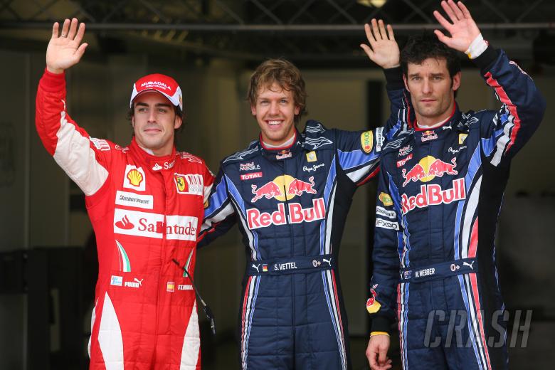 Qualifying, Sebastian Vettel (GER), Red Bull Racing, RB6 pole position, Mark Webber (AUS), Red Bull