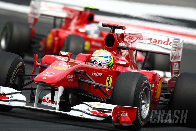 Race, Felipe Massa (BRA), Scuderia Ferrari, F10 leads Fernando Alonso (ESP), Scuderia Ferrari, F10