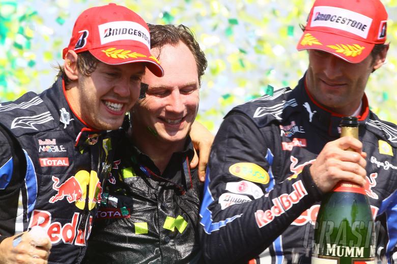 Race, Sebastian Vettel (GER), Red Bull Racing, RB6 race winner, Mark Webber (AUS), Red Bull Racing,