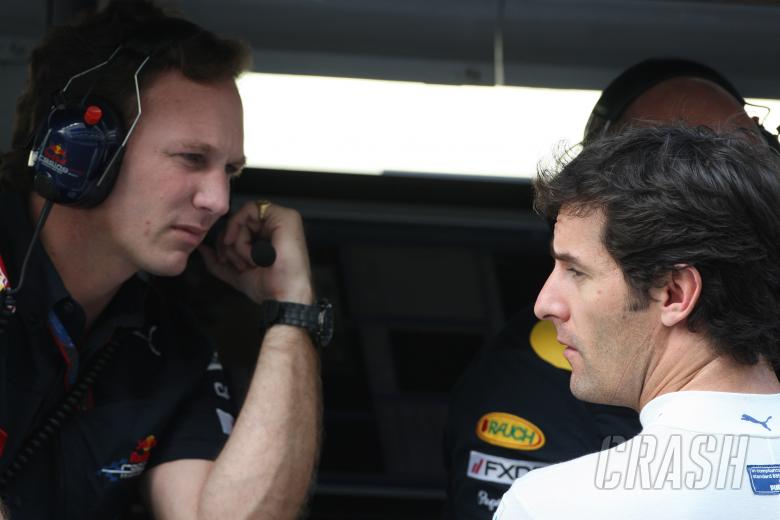 Saturday Practice, Mark Webber (AUS), Red Bull Racing, RB6 and Christian Horner (GBR), Red Bull Raci