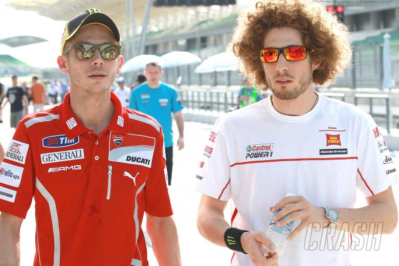 Rossi and Simoncelli, Sepang MotoGP tests, 22-24 February 2011