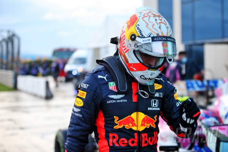 Second placed Max Verstappen (NLD) Red Bull Racing in qualifying parc ferme.