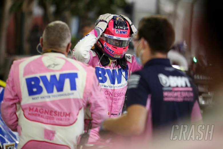 Race winner Sergio Perez (MEX) Racing Point F1 Team celebrates with the team in parc ferme.