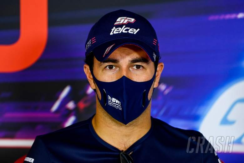 Sergio Perez (MEX) Racing Point F1 Team in the FIA Press Conference.