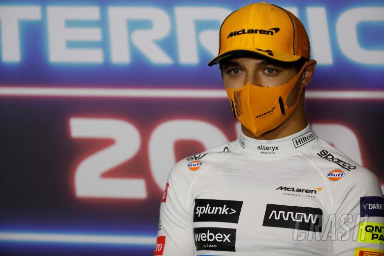 Lando Norris (GBR) McLaren in the post race FIA Press Conference.