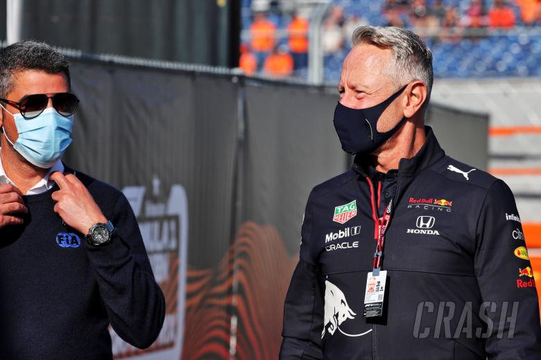(L to R): Michael Masi (AUS) FIA Race Director with Jonathan Wheatley (GBR) Red Bull Racing Team Manager.