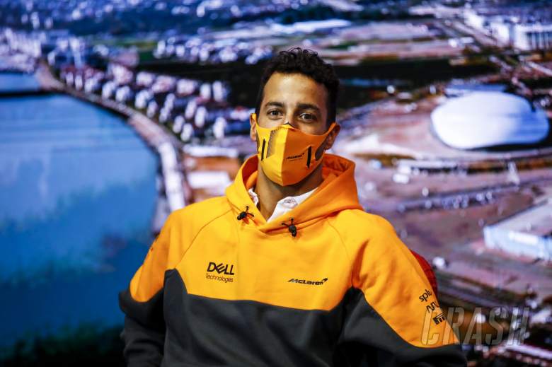 Daniel Ricciardo (AUS) McLaren in the FIA Press Conference.