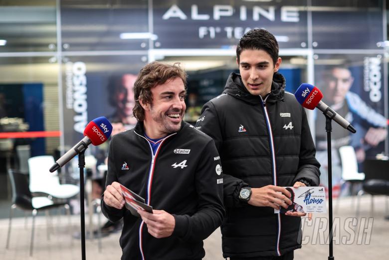 (L to R): Fernando Alonso (ESP) Alpine F1 Team with team mate Esteban Ocon (FRA) Alpine F1 Team.