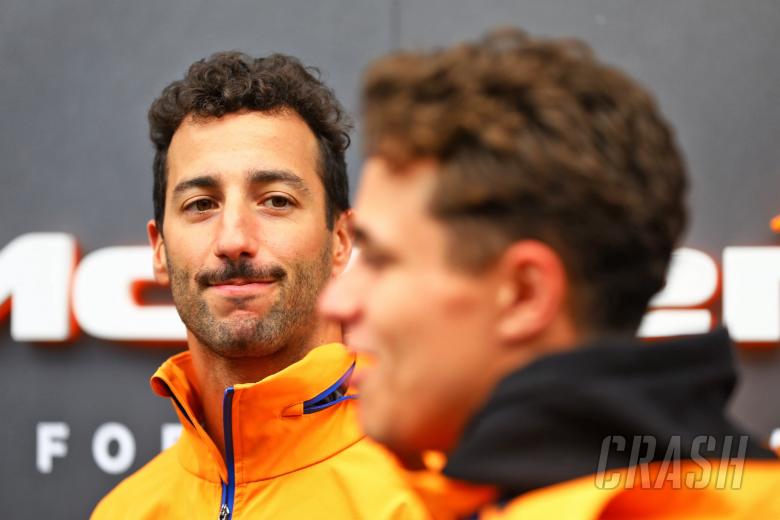 (L to R): Daniel Ricciardo (AUS) McLaren with team mate Lando Norris (GBR) McLaren.