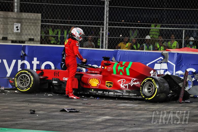 Charles Leclerc (MON) Ferrari SF-21 after he crashed in the second practice session.