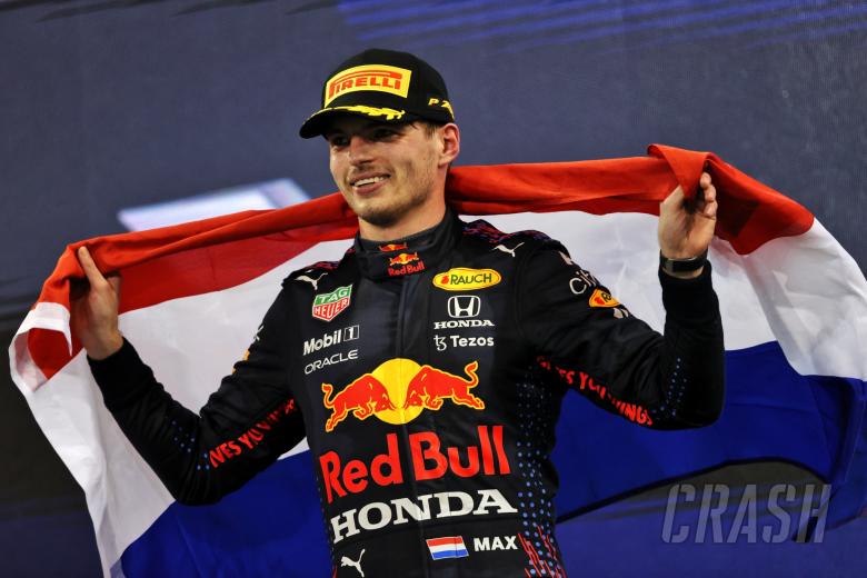 Race winner and World Champion Max Verstappen (NLD) Red Bull Racing celebrates on the podium.