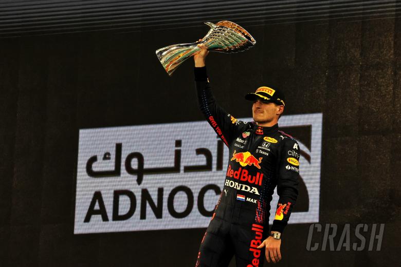 Race winner and World Champion Max Verstappen (NLD) Red Bull Racing celebrates on the podium.